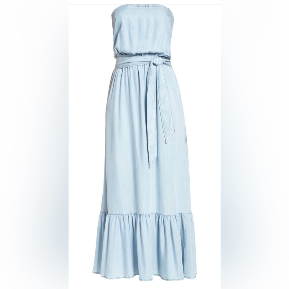 BB Dakota  Convertible Strapless Chambray Maxi Dress